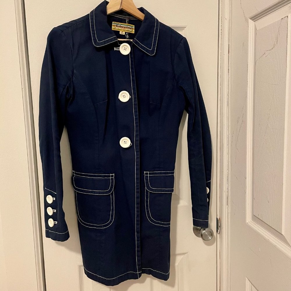 Libertine for Target Navy Blue Button Up Trench (M)